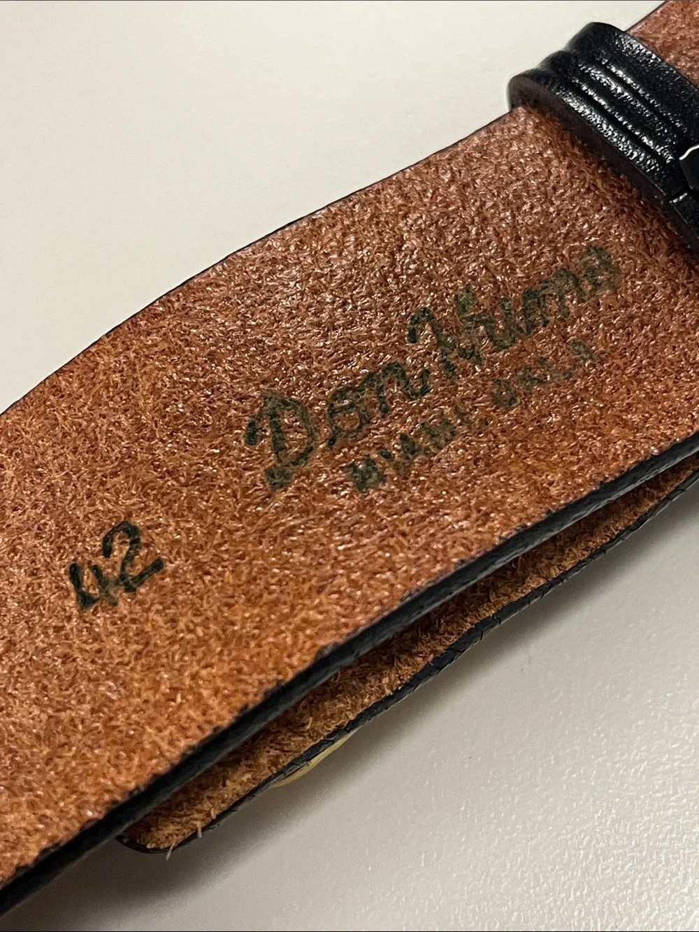 Don Hume Men’s Black Leather Duty Ranger Belt w/ Brass Buckle size 42